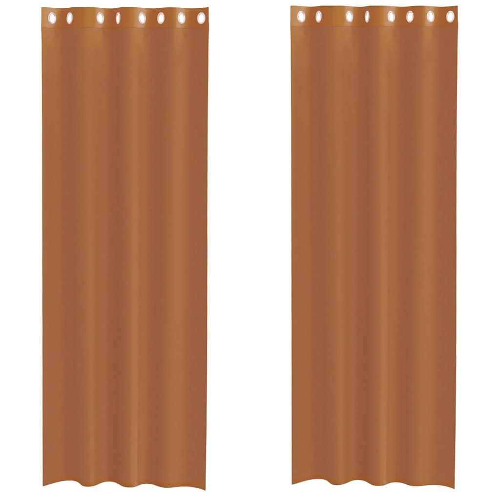 Gordijnen voile met doorvoertules 2 st terracotta is nu te koop bij PeponiXL, paradijselijk wonen!