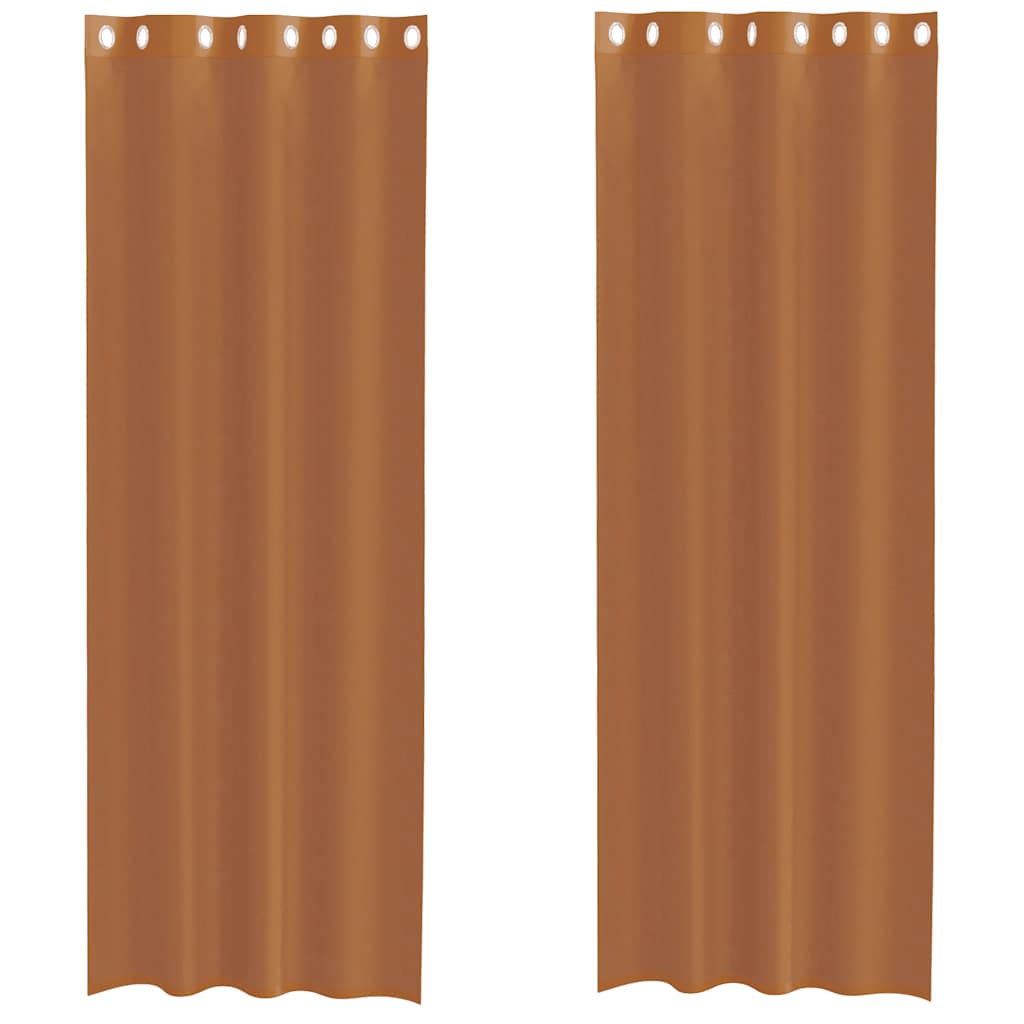 Gordijnen voile met doorvoertules 2 st terracotta is nu te koop bij PeponiXL, paradijselijk wonen!