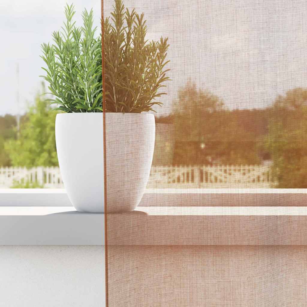 Gordijnen voile met doorvoertules 2 st terracotta is nu te koop bij PeponiXL, paradijselijk wonen!