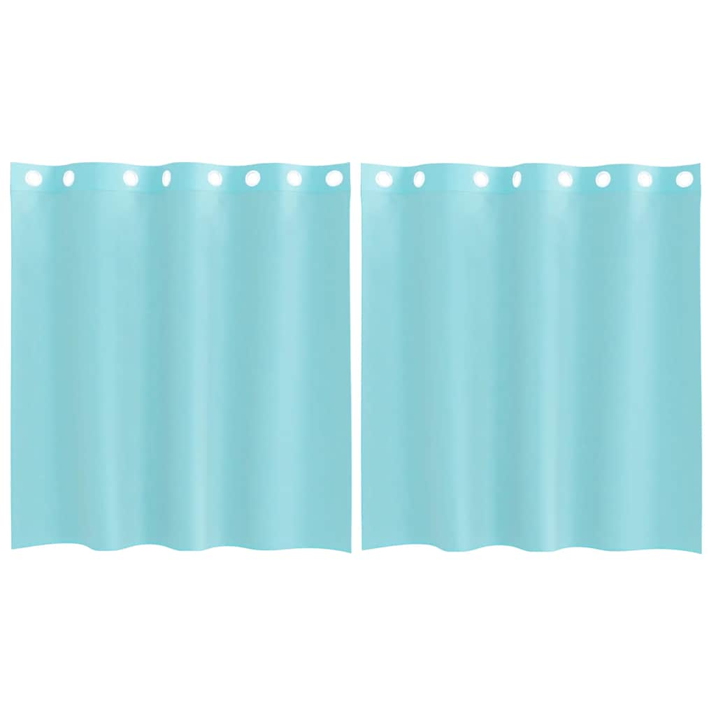 Gordijnen voile met doorvoertules 2 st turkoois is nu te koop bij PeponiXL, paradijselijk wonen!