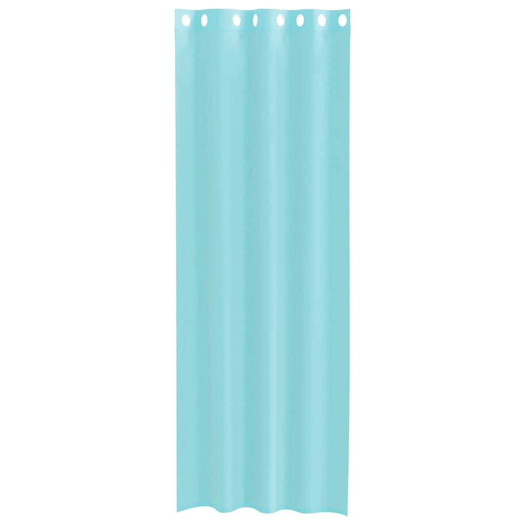 Gordijnen voile met doorvoertules 2 st turkoois is nu te koop bij PeponiXL, paradijselijk wonen!