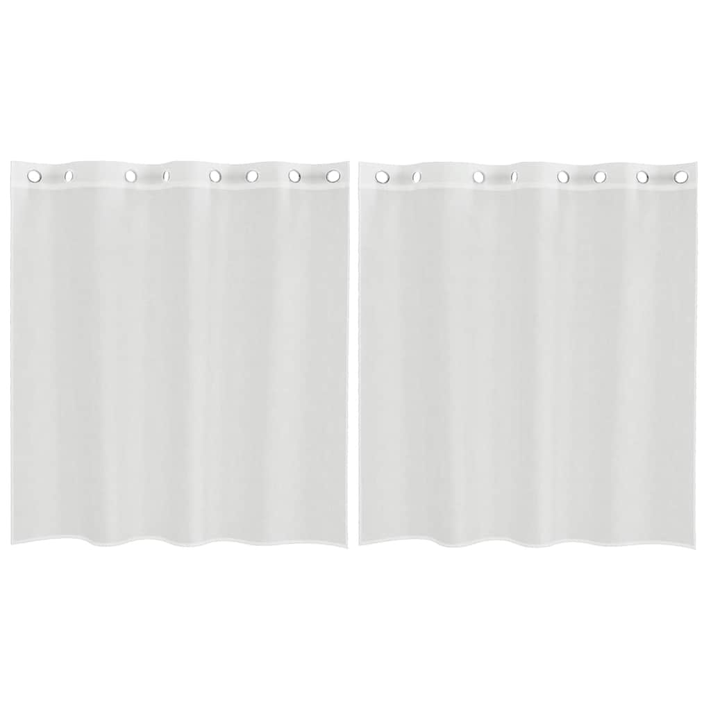 Gordijnen voile met doorvoertules 2 st wit is nu te koop bij PeponiXL, paradijselijk wonen!
