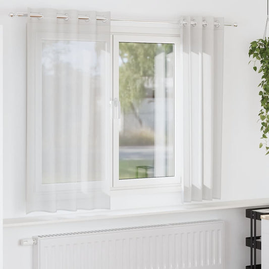 Gordijnen voile met doorvoertules 2 st wit is nu te koop bij PeponiXL, paradijselijk wonen!