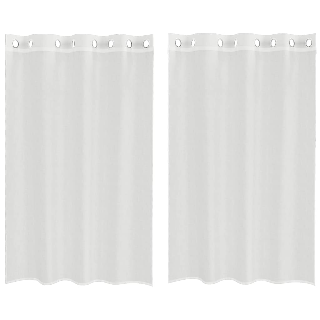 Gordijnen voile met doorvoertules 2 st wit is nu te koop bij PeponiXL, paradijselijk wonen!