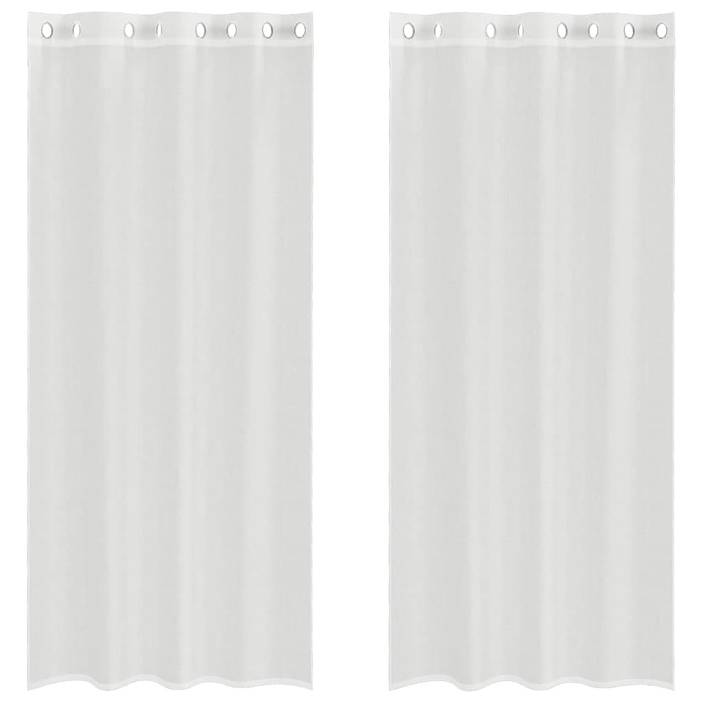 Gordijnen voile met doorvoertules 2 st wit is nu te koop bij PeponiXL, paradijselijk wonen!