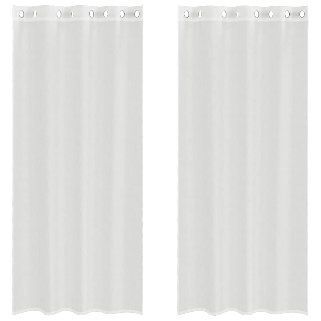Gordijnen voile met doorvoertules 2 st wit is nu te koop bij PeponiXL, paradijselijk wonen!