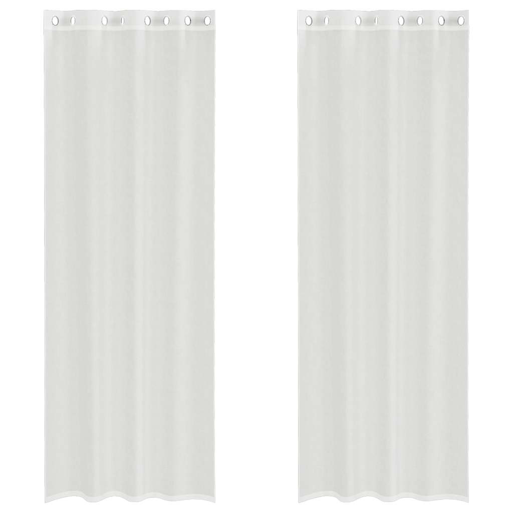 Gordijnen voile met doorvoertules 2 st wit is nu te koop bij PeponiXL, paradijselijk wonen!