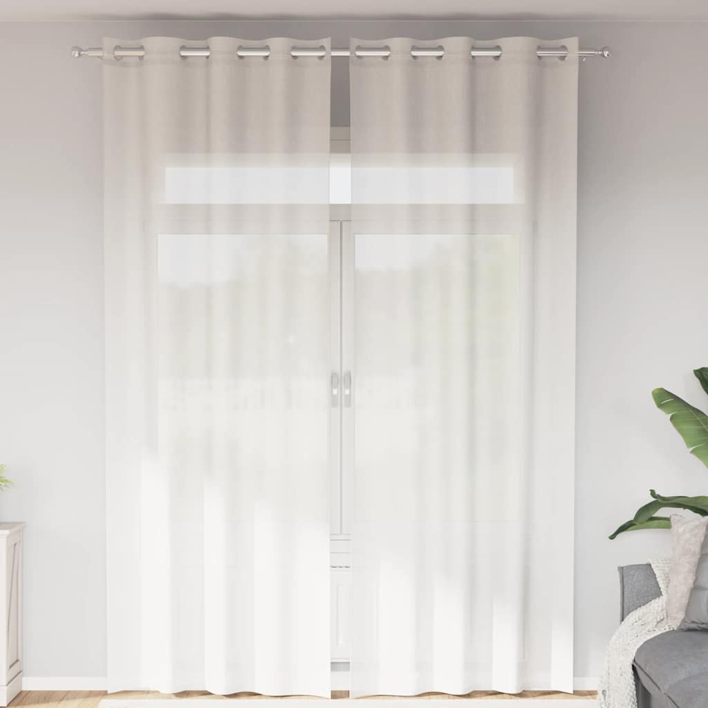 Gordijnen voile met doorvoertules 2 st wit is nu te koop bij PeponiXL, paradijselijk wonen!