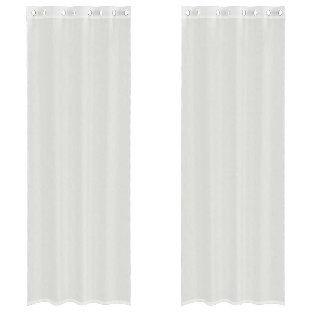 Gordijnen voile met doorvoertules 2 st wit is nu te koop bij PeponiXL, paradijselijk wonen!