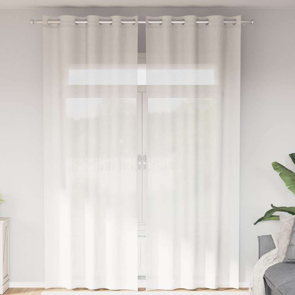 Gordijnen voile met doorvoertules 2 st wit is nu te koop bij PeponiXL, paradijselijk wonen!