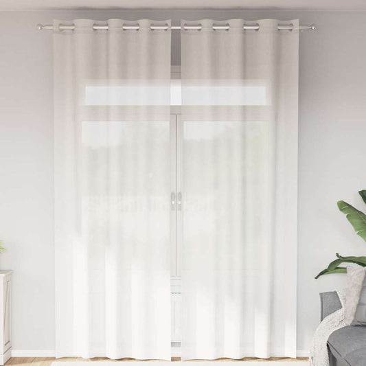 Gordijnen voile met doorvoertules 2 st wit is nu te koop bij PeponiXL, paradijselijk wonen!