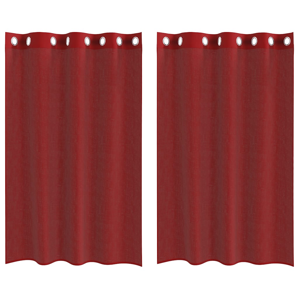 Gordijnen voile met doorvoertules 2 st wijnrood is nu te koop bij PeponiXL, paradijselijk wonen!