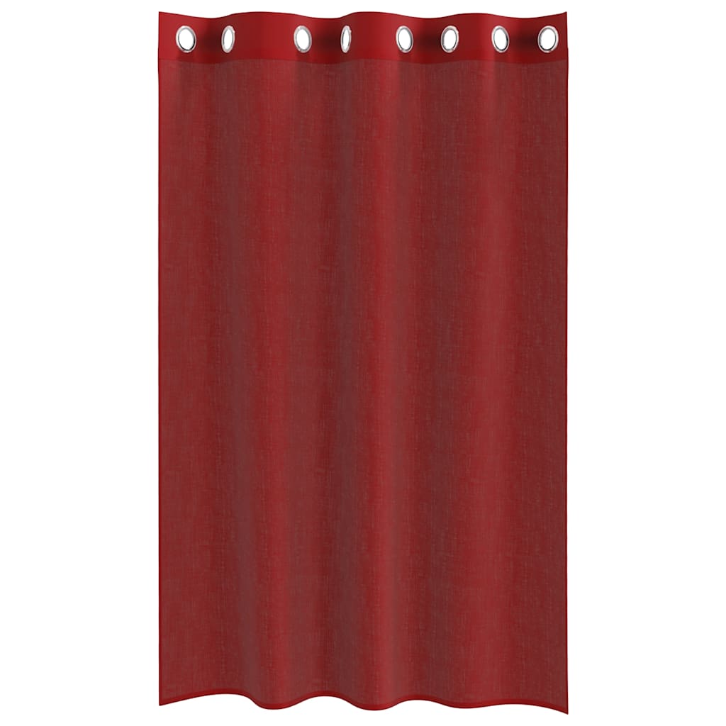 Gordijnen voile met doorvoertules 2 st wijnrood is nu te koop bij PeponiXL, paradijselijk wonen!