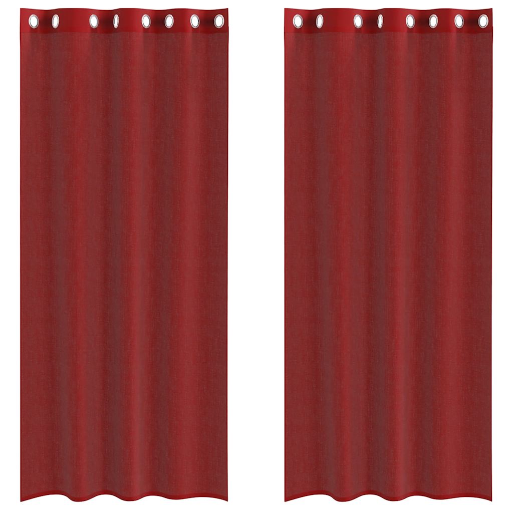 Gordijnen voile met doorvoertules 2 st wijnrood is nu te koop bij PeponiXL, paradijselijk wonen!