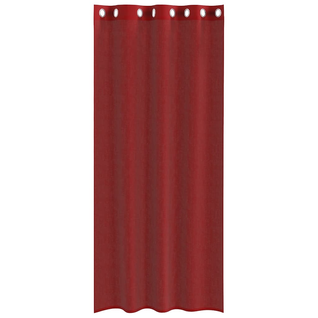 Gordijnen voile met doorvoertules 2 st wijnrood is nu te koop bij PeponiXL, paradijselijk wonen!