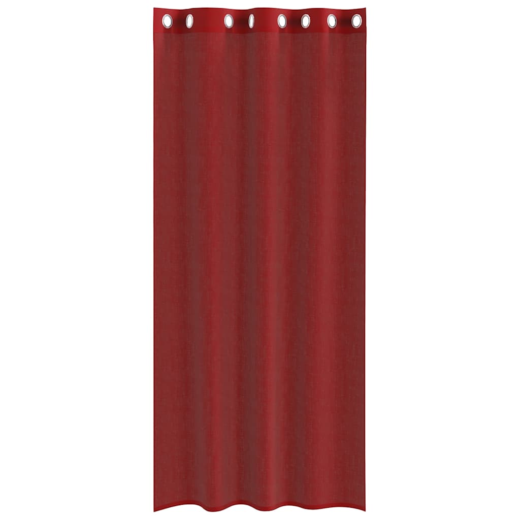Gordijnen voile met doorvoertules 2 st wijnrood is nu te koop bij PeponiXL, paradijselijk wonen!