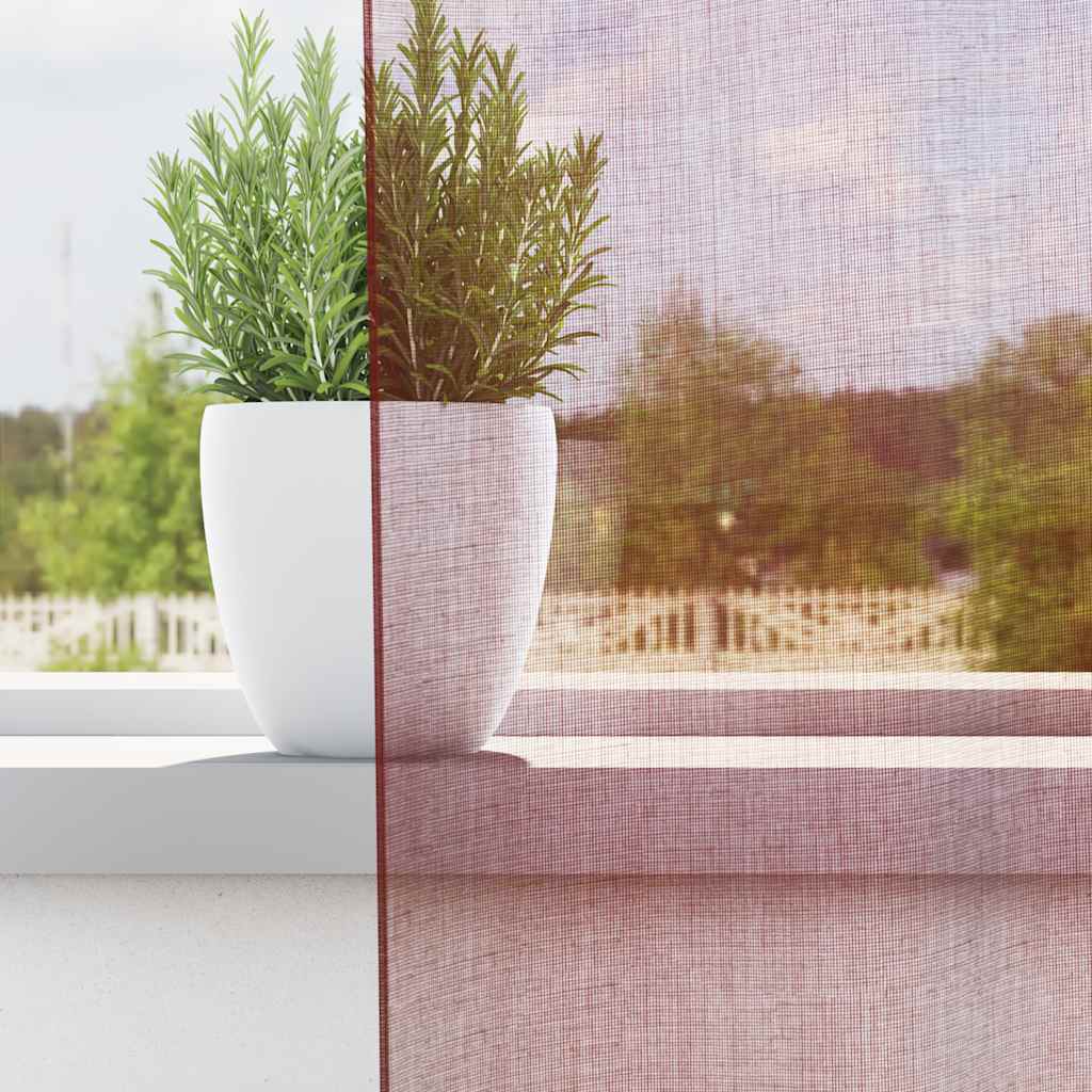 Gordijnen voile met doorvoertules 2 st wijnrood is nu te koop bij PeponiXL, paradijselijk wonen!