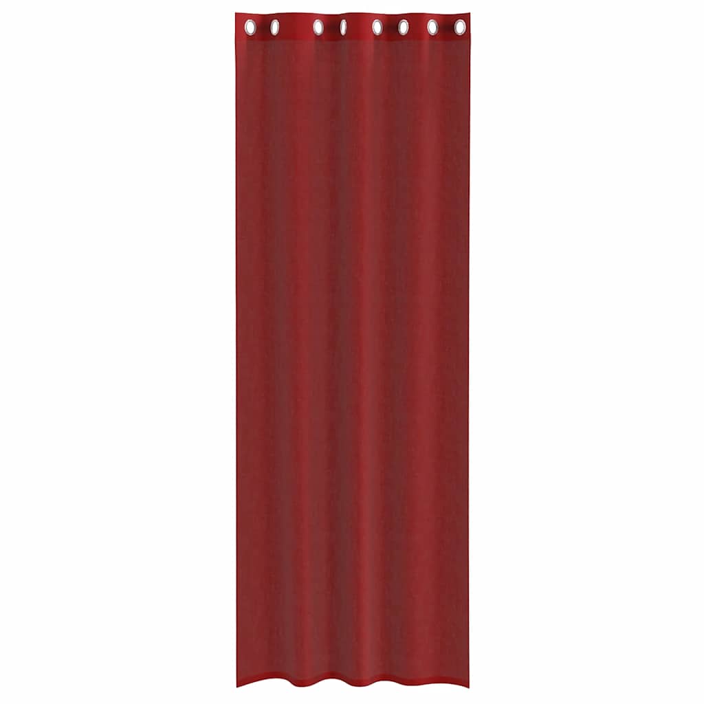 Gordijnen voile met doorvoertules 2 st wijnrood is nu te koop bij PeponiXL, paradijselijk wonen!