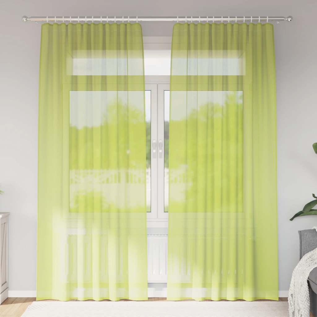 Gordijnen voile met roedezakken 2 st appelgroen is nu te koop bij PeponiXL, paradijselijk wonen!