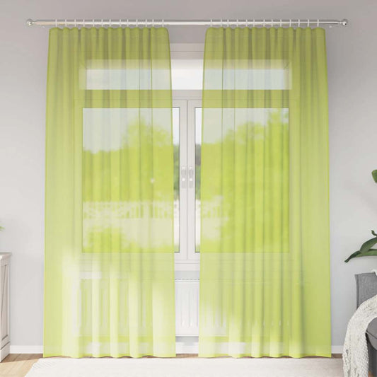 Gordijnen voile met roedezakken 2 st appelgroen is nu te koop bij PeponiXL, paradijselijk wonen!