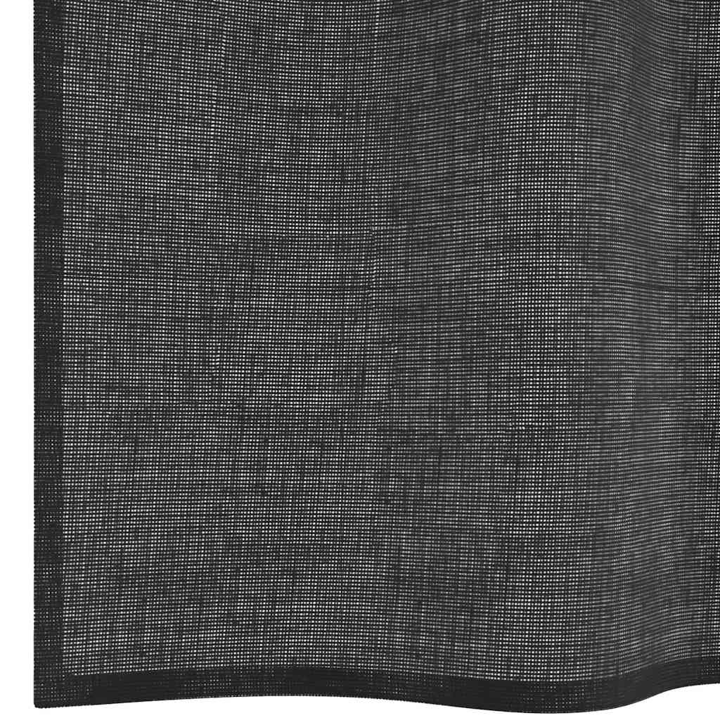 Gordijnen voile met roedezakken 2 st zwart is nu te koop bij PeponiXL, paradijselijk wonen!