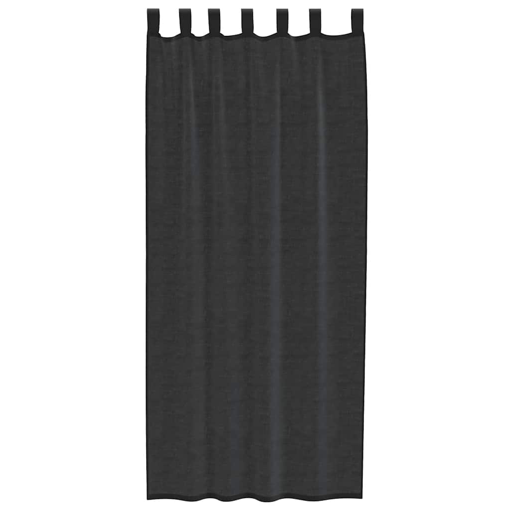 Gordijnen voile met roedezakken 2 st zwart is nu te koop bij PeponiXL, paradijselijk wonen!