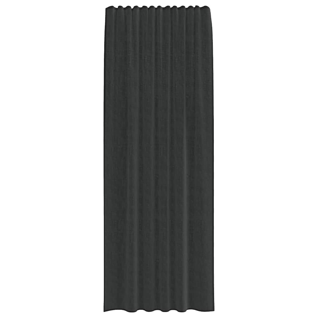 Gordijnen voile met roedezakken 2 st zwart is nu te koop bij PeponiXL, paradijselijk wonen!