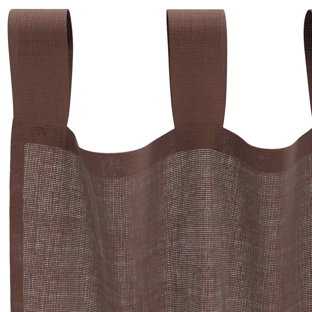 Gordijnen voile met roedezakken 2 st bruin is nu te koop bij PeponiXL, paradijselijk wonen!