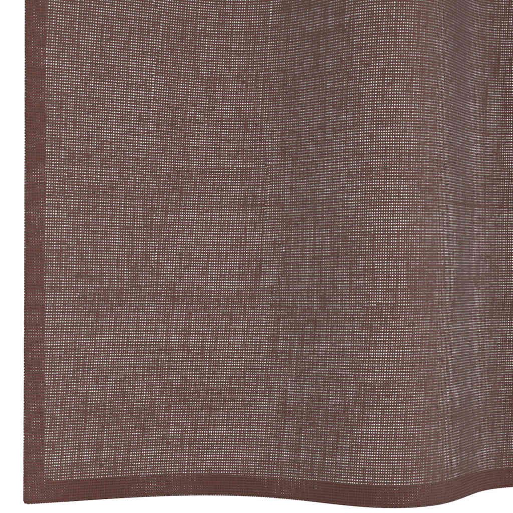 Gordijnen voile met roedezakken 2 st bruin is nu te koop bij PeponiXL, paradijselijk wonen!