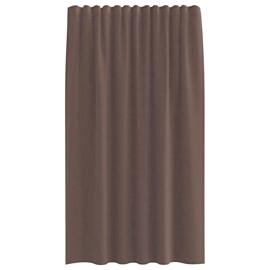 Gordijnen voile met roedezakken 2 st bruin is nu te koop bij PeponiXL, paradijselijk wonen!