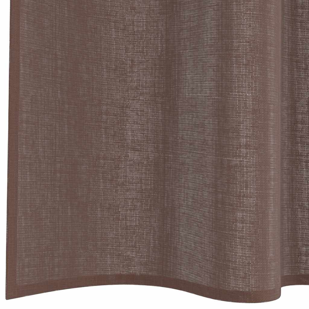 Gordijnen voile met roedezakken 2 st bruin is nu te koop bij PeponiXL, paradijselijk wonen!