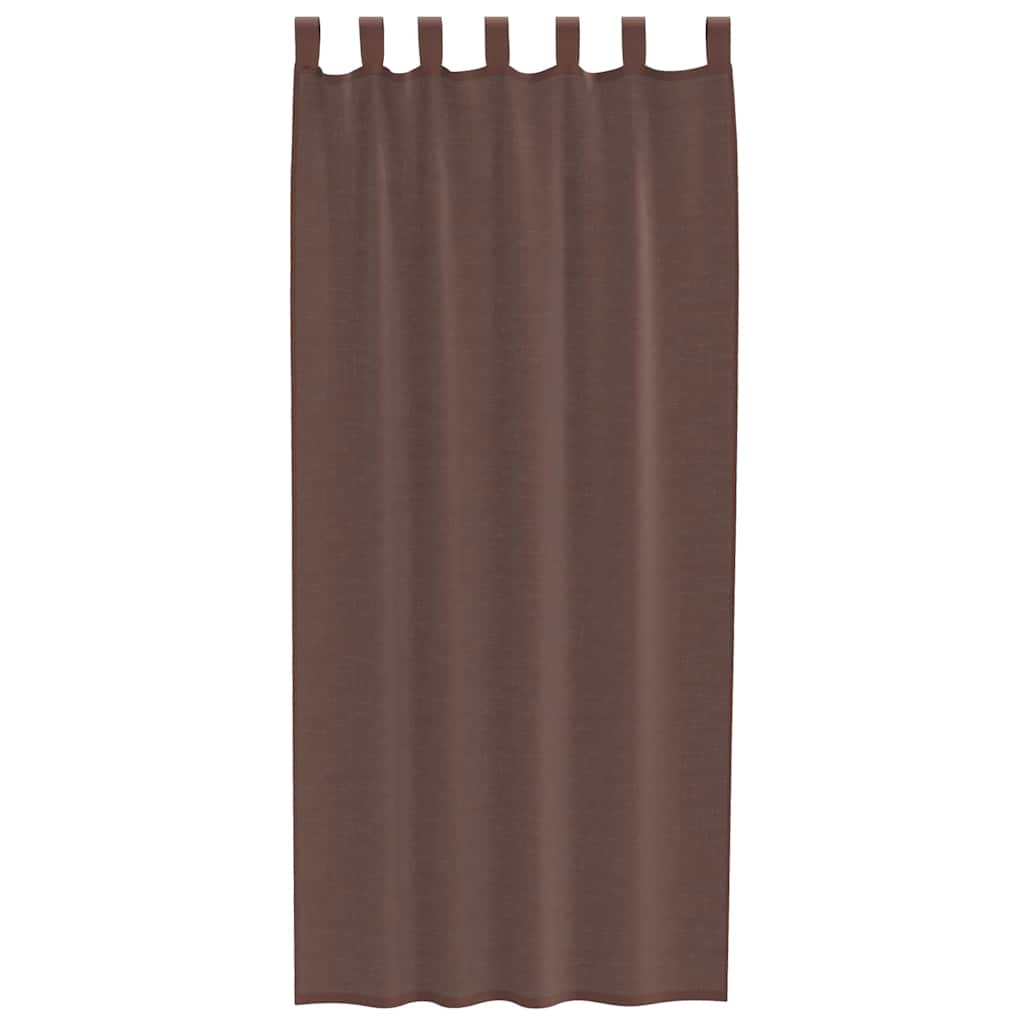 Gordijnen voile met roedezakken 2 st bruin is nu te koop bij PeponiXL, paradijselijk wonen!