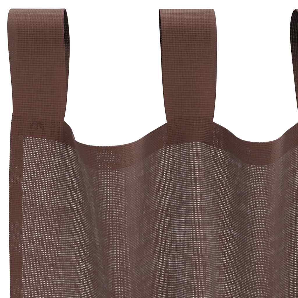 Gordijnen voile met roedezakken 2 st bruin is nu te koop bij PeponiXL, paradijselijk wonen!