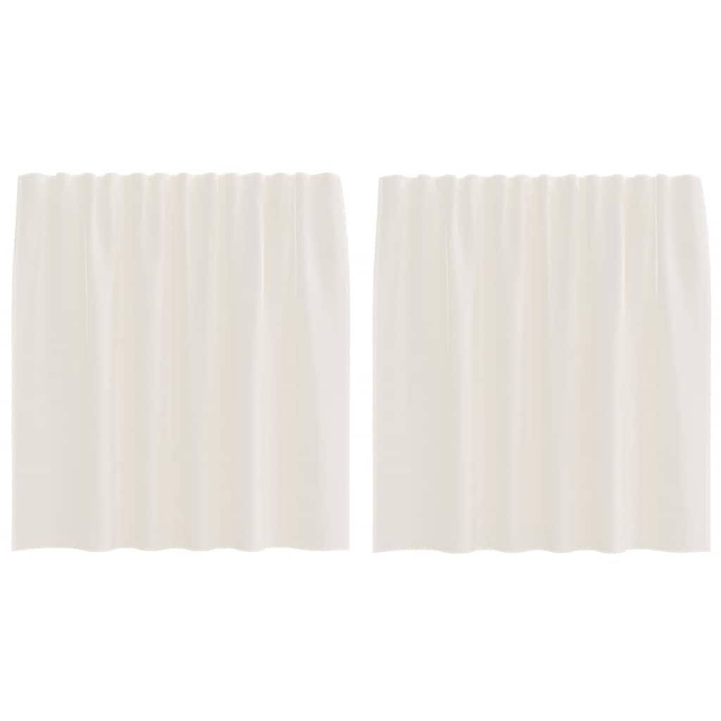 Gordijnen voile met roedezakken 2 st crèmekleurig is nu te koop bij PeponiXL, paradijselijk wonen!