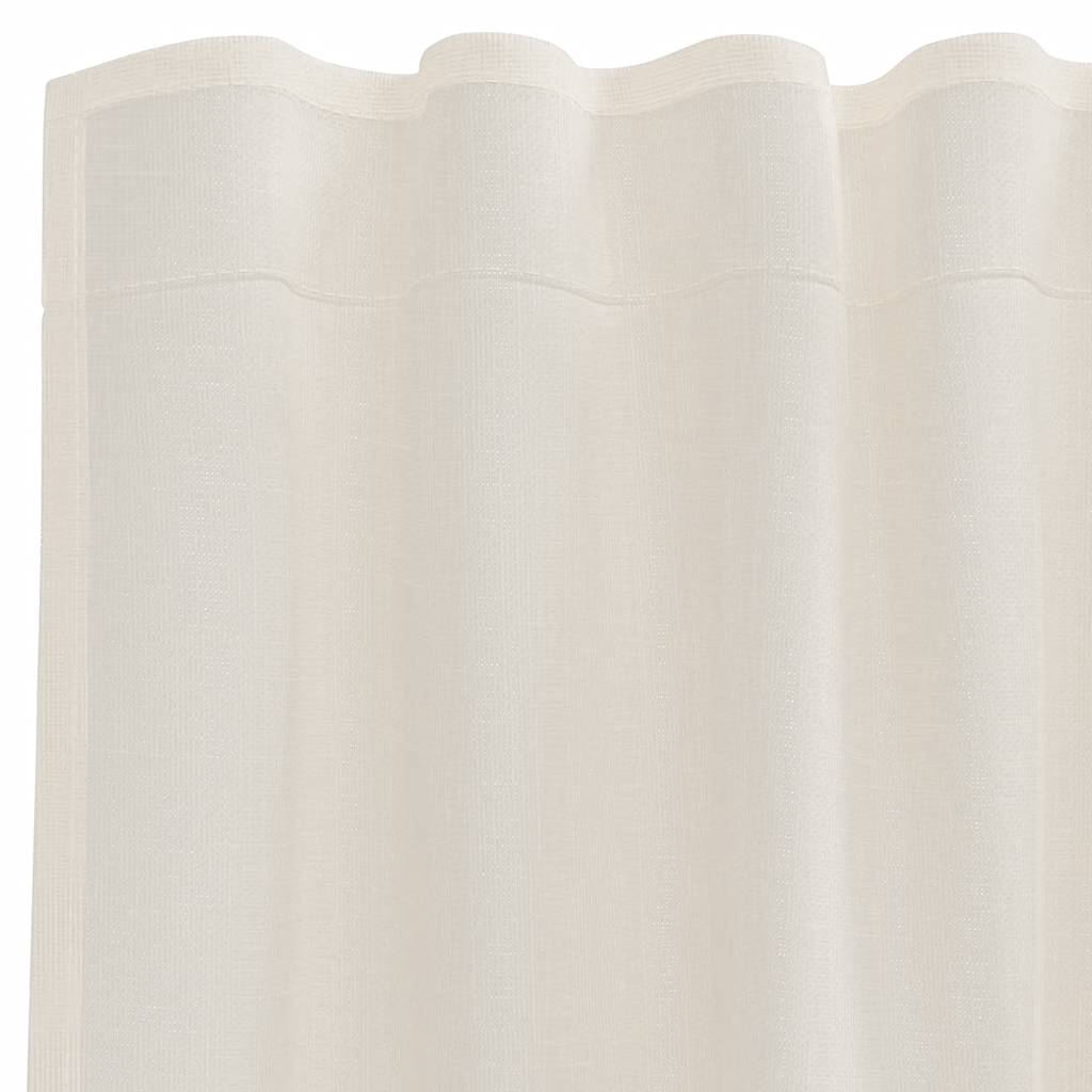 Gordijnen voile met roedezakken 2 st crèmekleurig is nu te koop bij PeponiXL, paradijselijk wonen!
