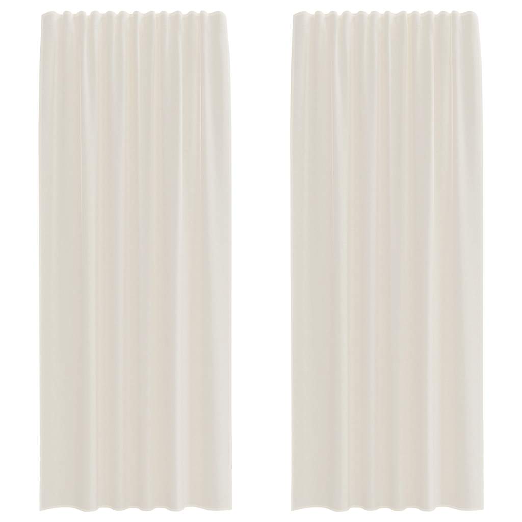 Gordijnen voile met roedezakken 2 st crèmekleurig is nu te koop bij PeponiXL, paradijselijk wonen!