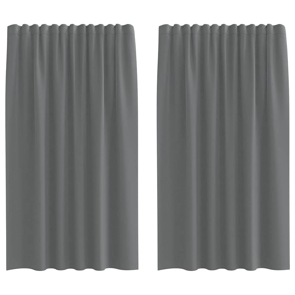 Gordijnen voile met roedezakken 2 st donkergrijs is nu te koop bij PeponiXL, paradijselijk wonen!