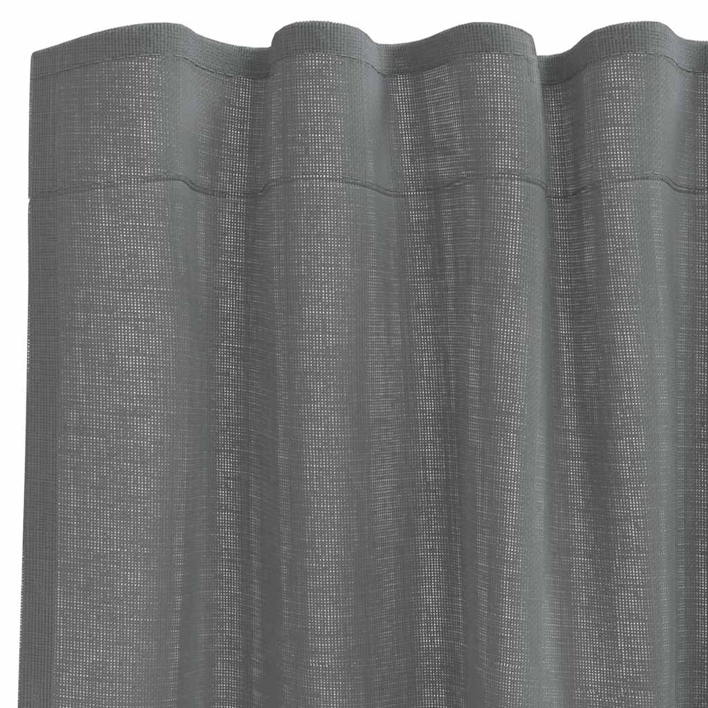 Gordijnen voile met roedezakken 2 st donkergrijs is nu te koop bij PeponiXL, paradijselijk wonen!