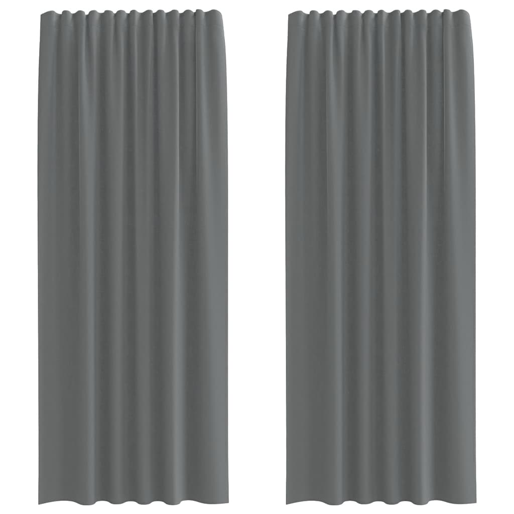 Gordijnen voile met roedezakken 2 st donkergrijs is nu te koop bij PeponiXL, paradijselijk wonen!