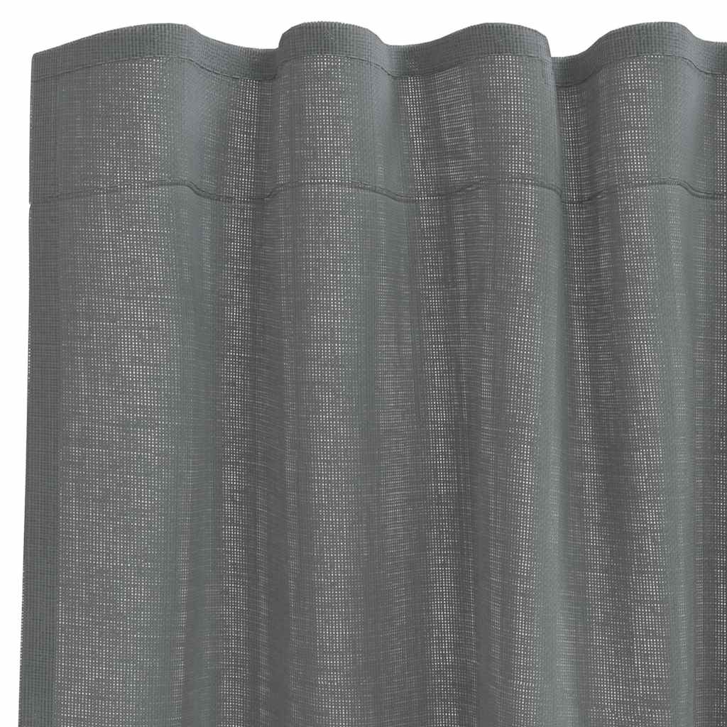 Gordijnen voile met roedezakken 2 st donkergrijs is nu te koop bij PeponiXL, paradijselijk wonen!