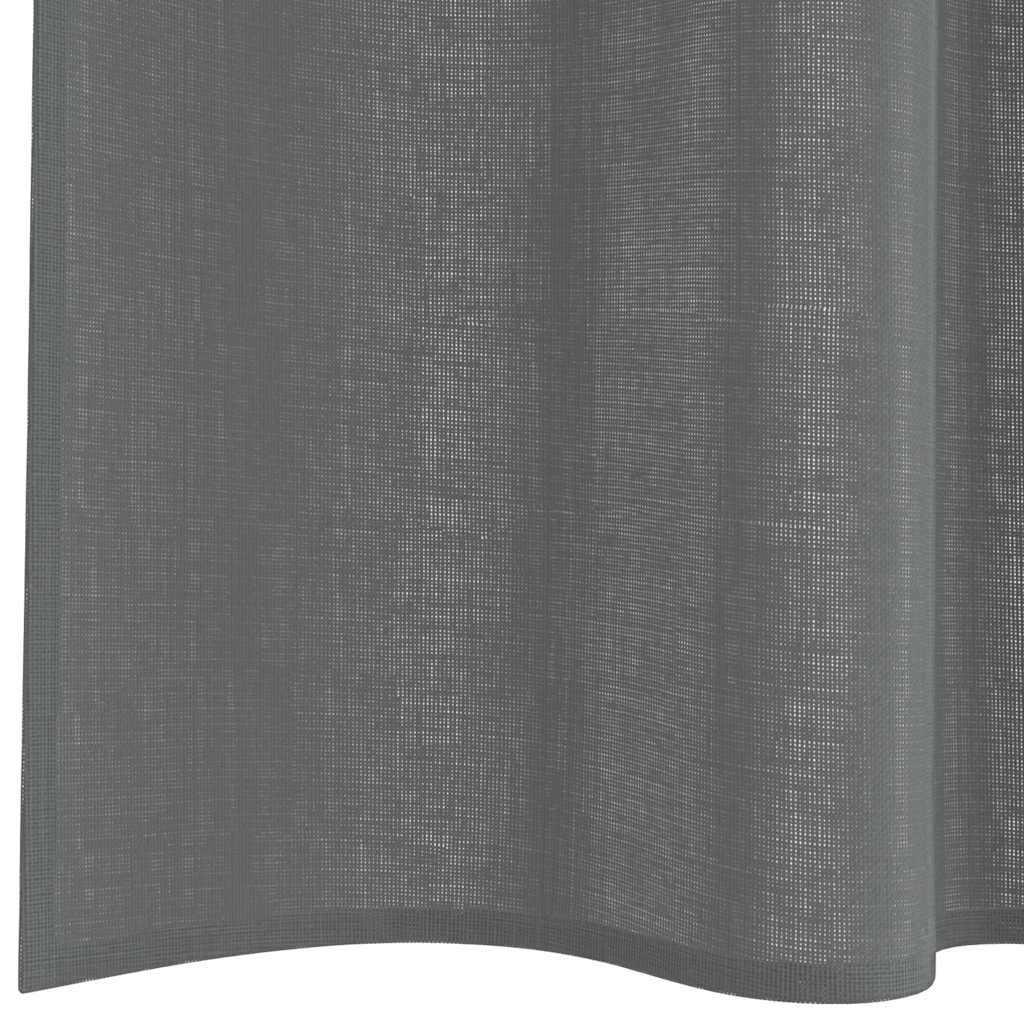 Gordijnen voile met roedezakken 2 st donkergrijs is nu te koop bij PeponiXL, paradijselijk wonen!
