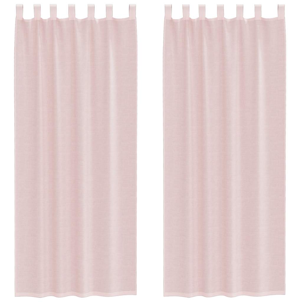 Gordijnen voile met roedezakken 2 st lichtroze is nu te koop bij PeponiXL, paradijselijk wonen!