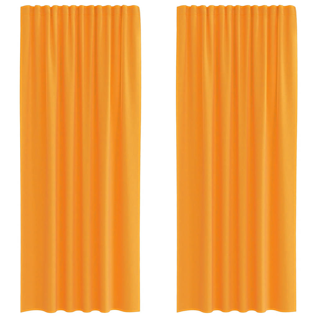 Gordijnen voile met roedezakken 2 st oranje is nu te koop bij PeponiXL, paradijselijk wonen!