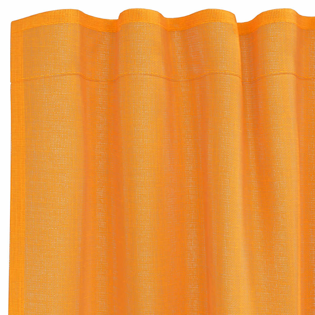 Gordijnen voile met roedezakken 2 st oranje is nu te koop bij PeponiXL, paradijselijk wonen!