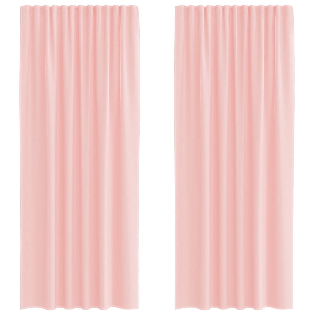 Gordijnen voile met roedezakken 2 st roze is nu te koop bij PeponiXL, paradijselijk wonen!