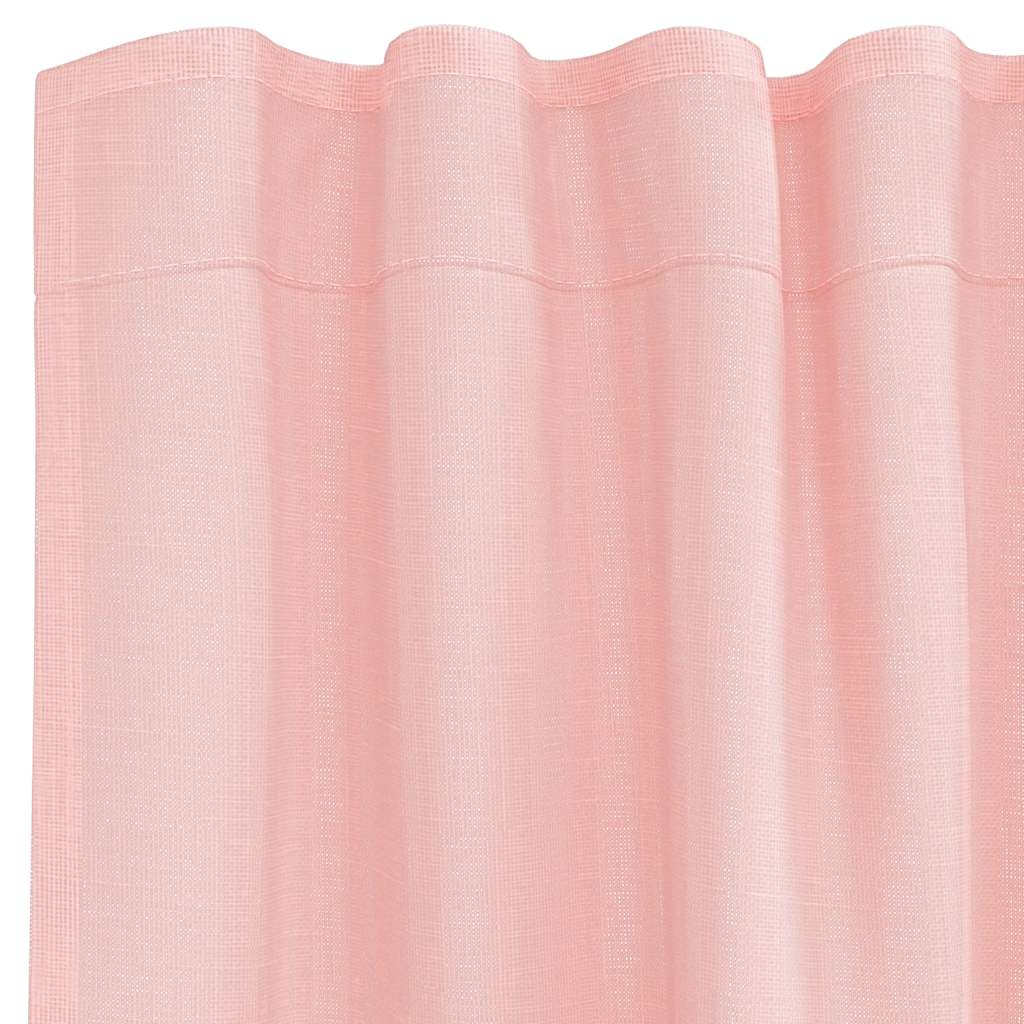 Gordijnen voile met roedezakken 2 st roze is nu te koop bij PeponiXL, paradijselijk wonen!