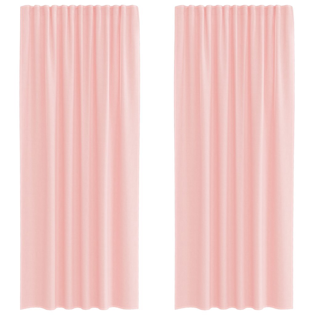 Gordijnen voile met roedezakken 2 st roze is nu te koop bij PeponiXL, paradijselijk wonen!