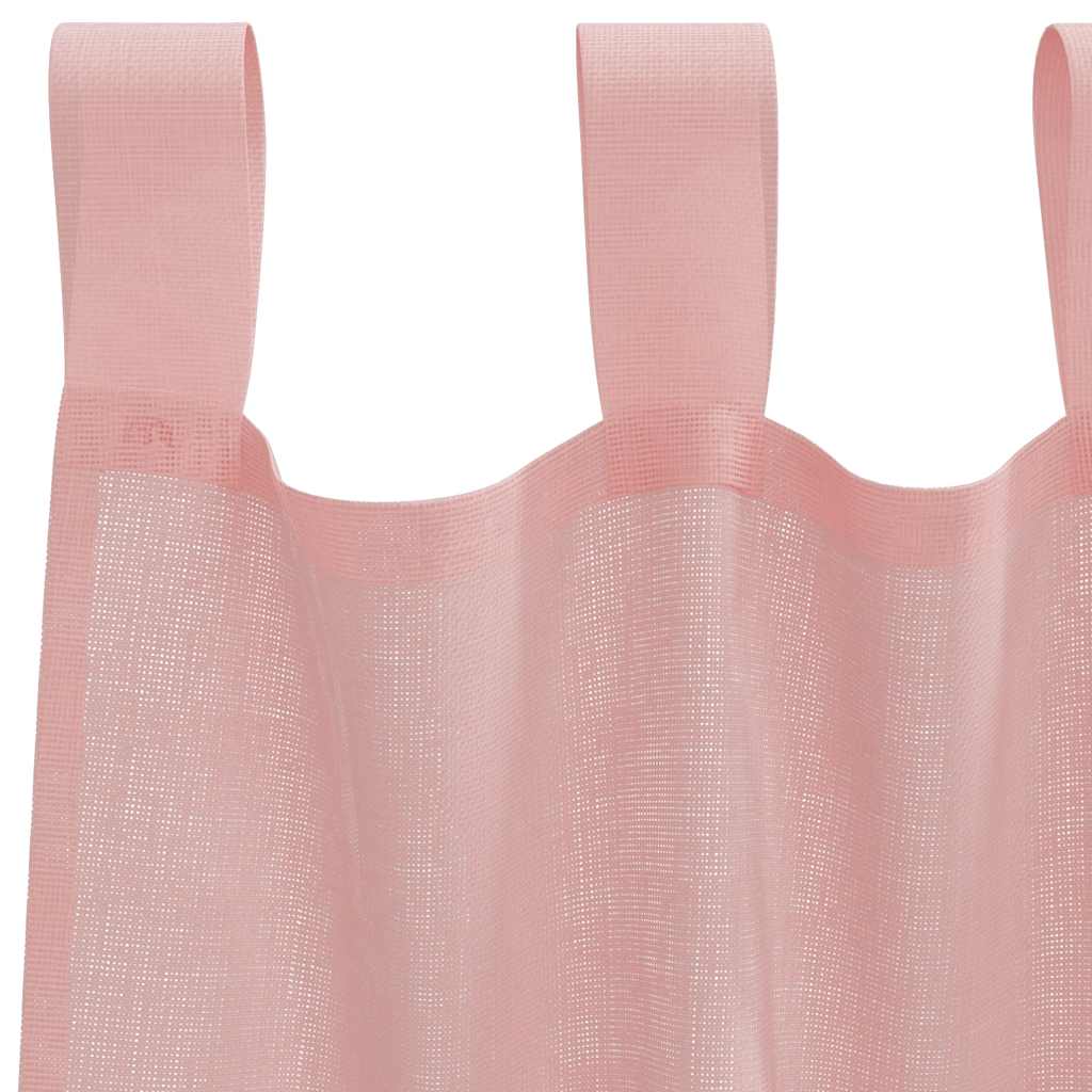 Gordijnen voile met roedezakken 2 st roze is nu te koop bij PeponiXL, paradijselijk wonen!