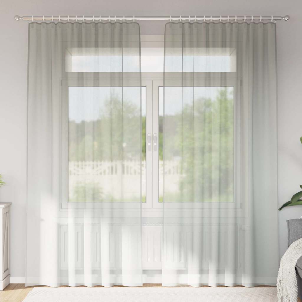 Gordijnen voile met roedezakken 2 st lichtgrijs is nu te koop bij PeponiXL, paradijselijk wonen!