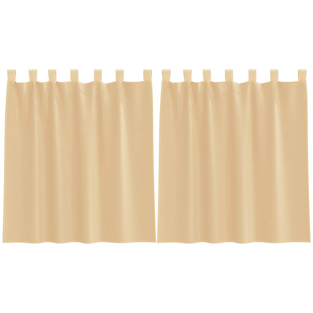 Gordijnen voile met roedezakken 2 st zand is nu te koop bij PeponiXL, paradijselijk wonen!
